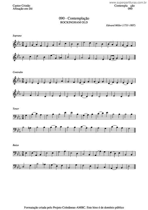 Partitura da música Contemplação v.2