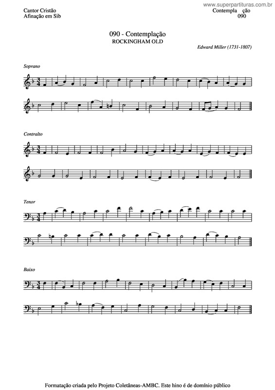 Partitura da música Contemplação v.3