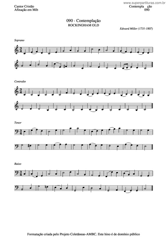 Partitura da música Contemplação v.4