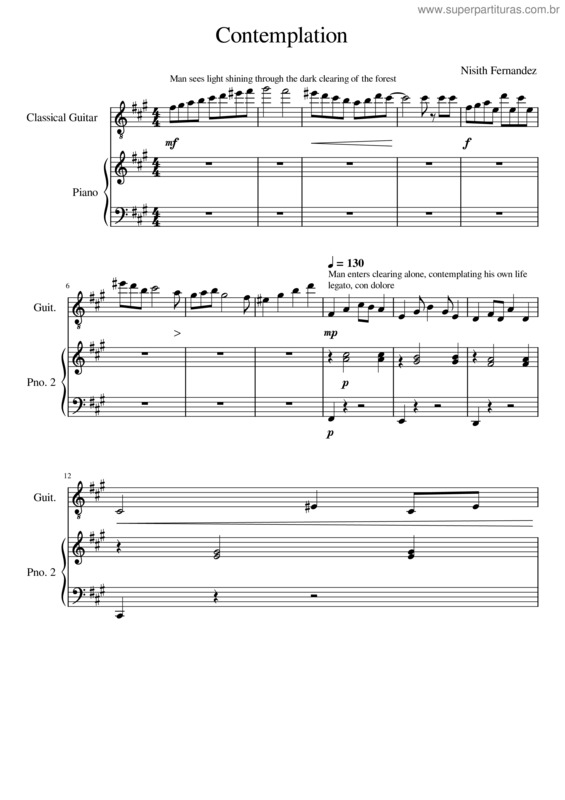 Partitura da música Contemplation – Final