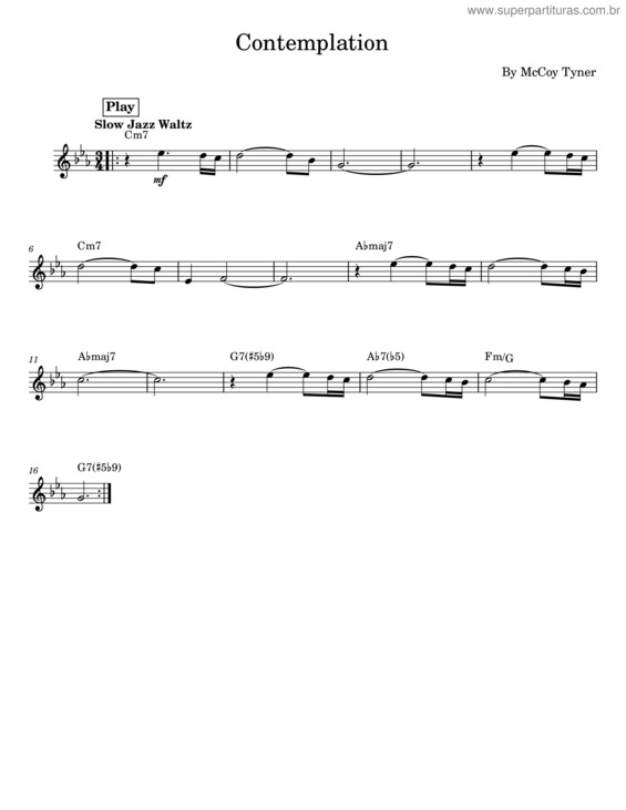 Partitura da música Contemplation – Mccoy Tyner