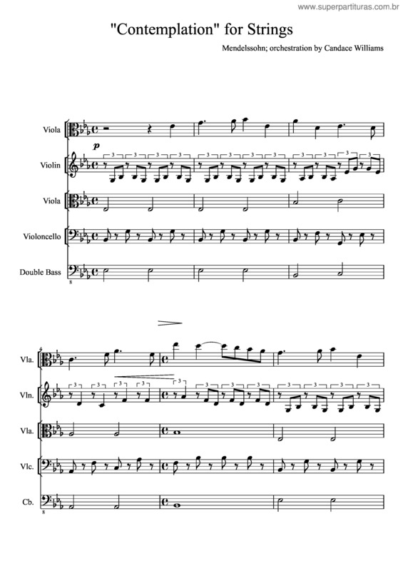 Partitura da música Contemplation For Strings