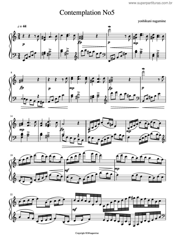 Partitura da música Contemplation No5