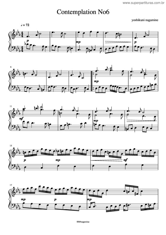 Partitura da música Contemplation No6