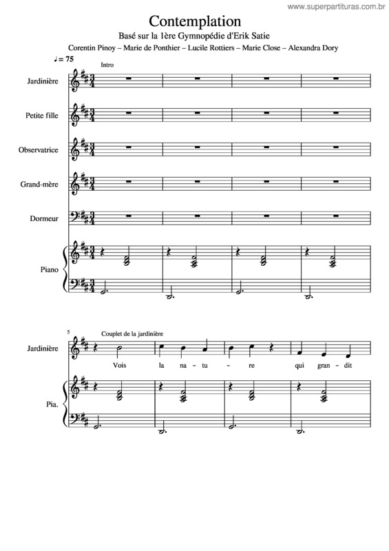 Partitura da música Contemplation Partition Compl Te