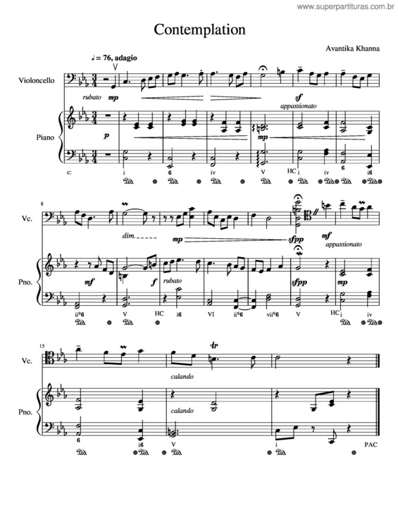 Partitura da música Contemplation v.11