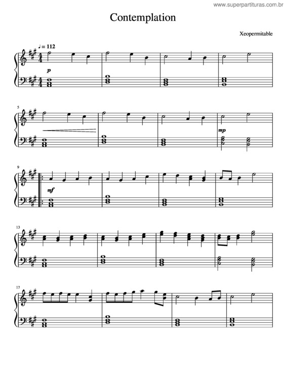 Partitura da música Contemplation v.13