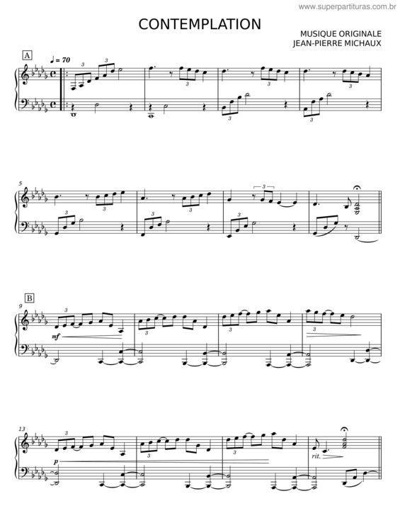 Partitura da música Contemplation v.17