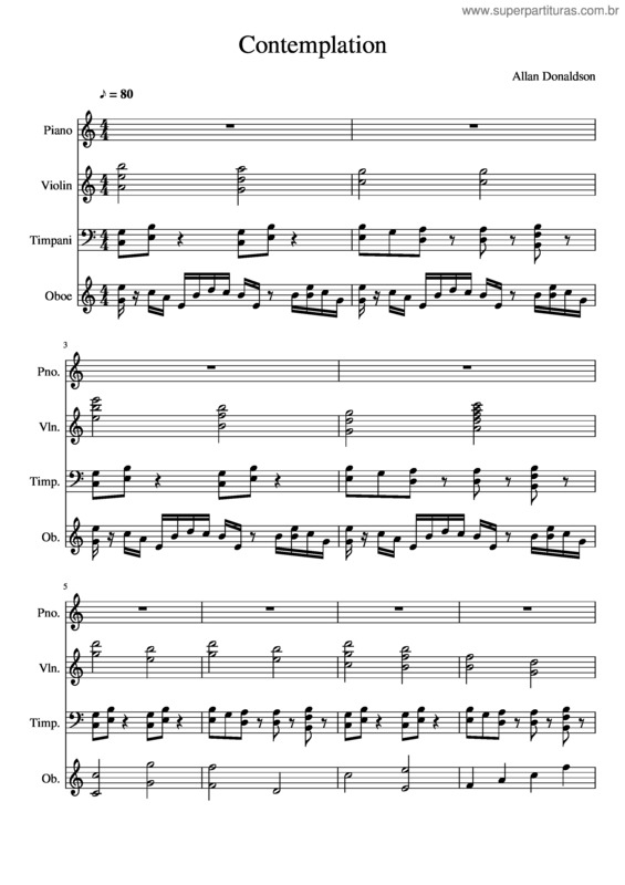 Partitura da música Contemplation v.5