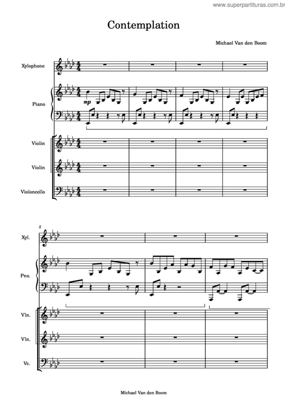 Partitura da música Contemplation With Strings – Michael Van Den Boom