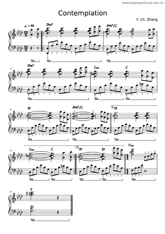 Partitura da música Contemplation