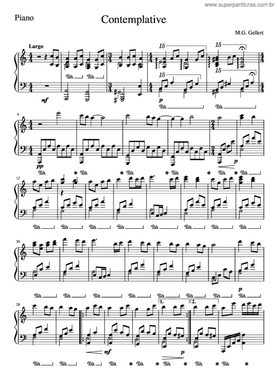 Partitura da música Contemplative