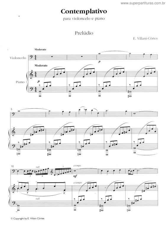 Partitura da música Contemplativo