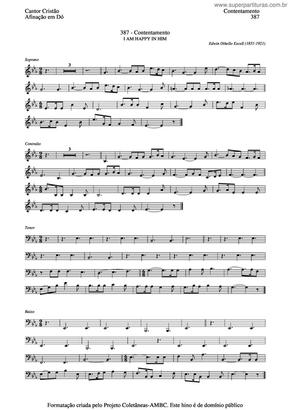 Partitura da música Contentamento v.4