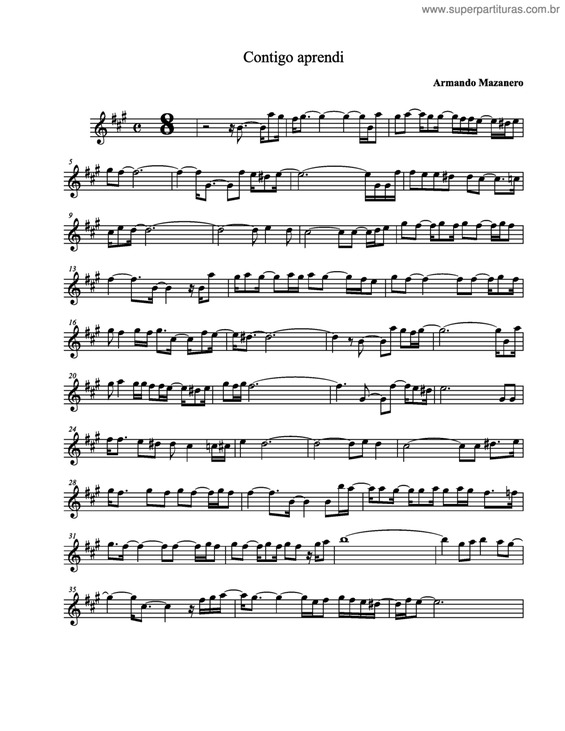 Partitura da música Contigo Aprendi v.3