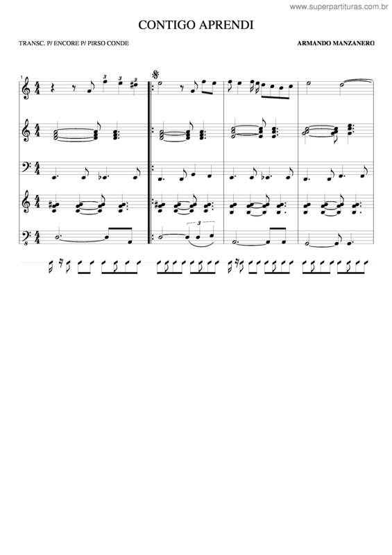Partitura da música Contigo Aprendi v.4