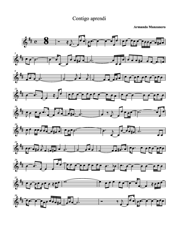 Partitura da música Contigo Aprendi v.6