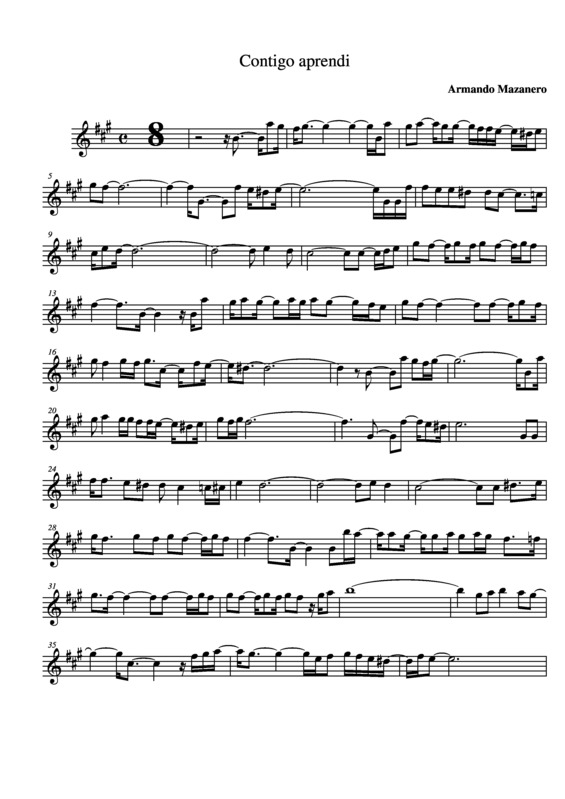Partitura da música Contigo Aprendi v.7