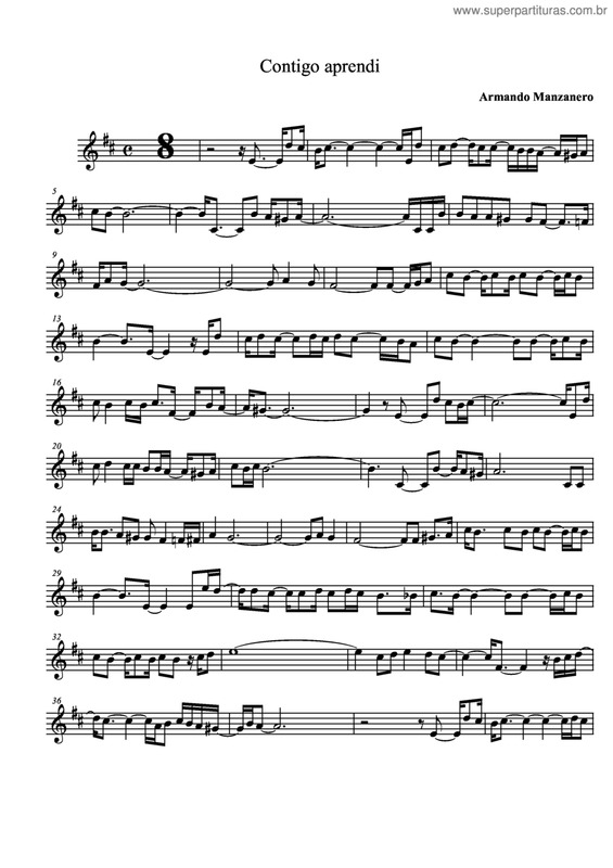 Partitura da música Contigo Aprendi v.8