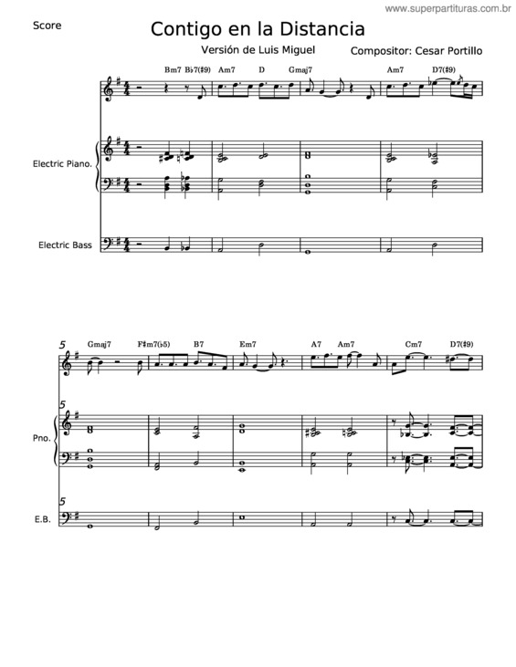 Partitura da música Contigo En La Distancia – Cesar Portillo De La Cruz