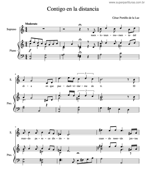 Partitura da música Contigo En La Distancia v.9