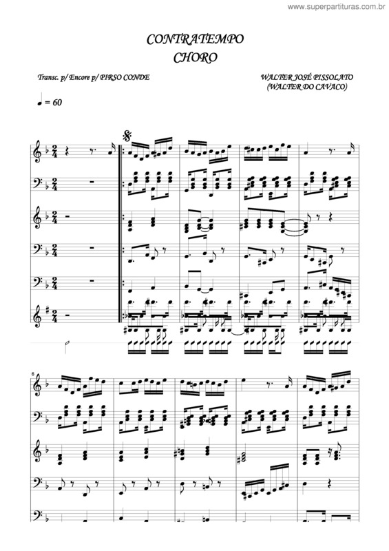 Partitura da música Contra Tempo