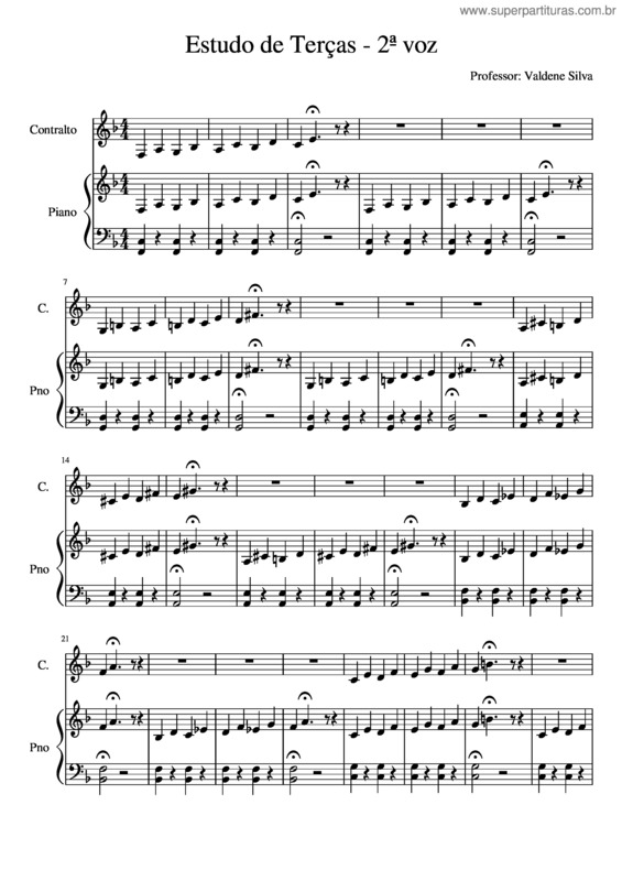 Partitura da música Contralto Estudo De 3ª