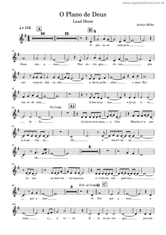 Partitura da música Contralto O Plano De Deus
