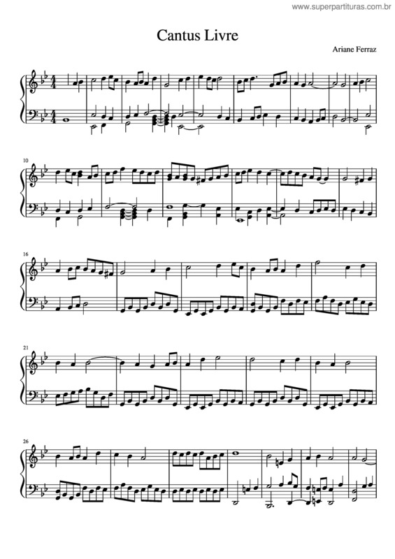 Partitura da música Contraponto Livre Op. 1