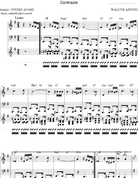 Partitura da música Contraste