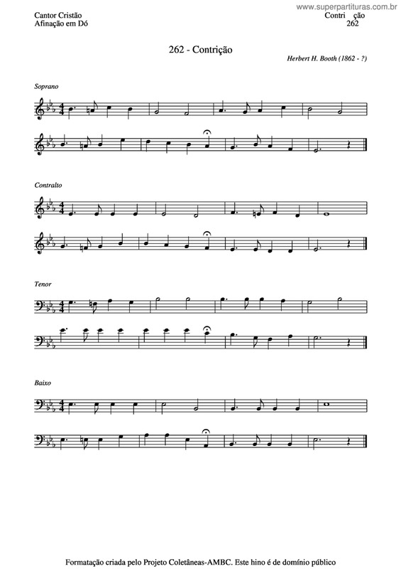 Partitura da música Contrição v.2