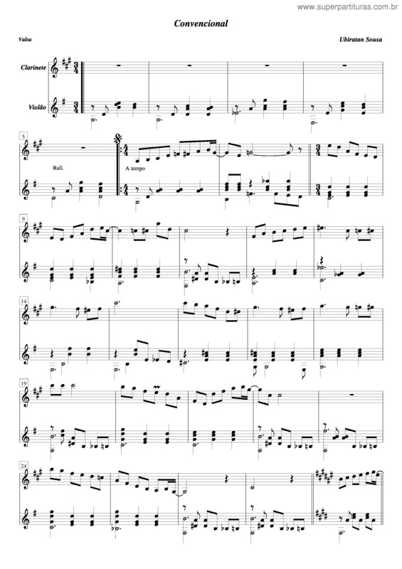 Partitura da música Convencional