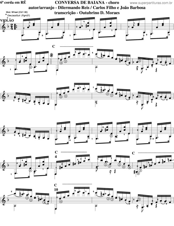 Partitura da música Conversa De Baiana v.4