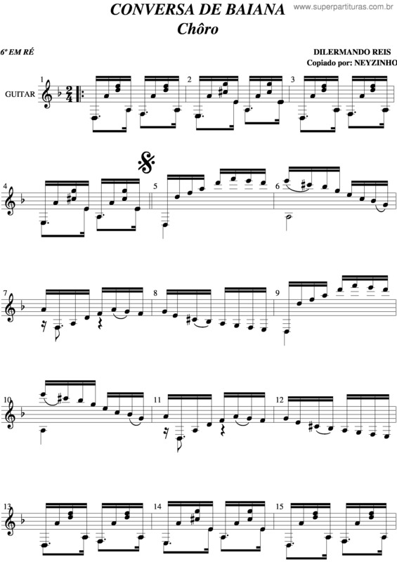 Partitura da música Conversa De Baiana