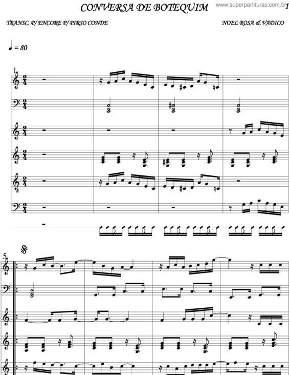 Partitura da música Conversa De Botequim v.5