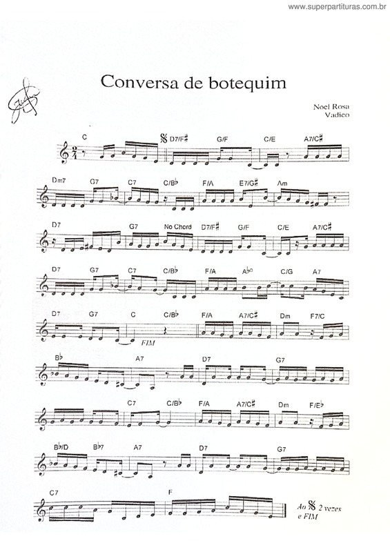 Partitura da música Conversa De Botequim v.9