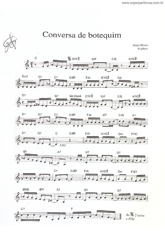 Partitura da música Conversa De Botequim v.9
