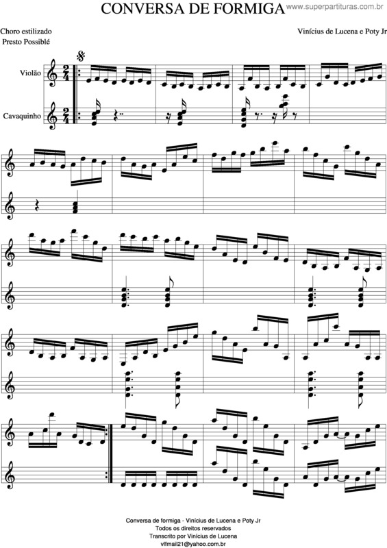 Partitura da música Conversa De Formiga