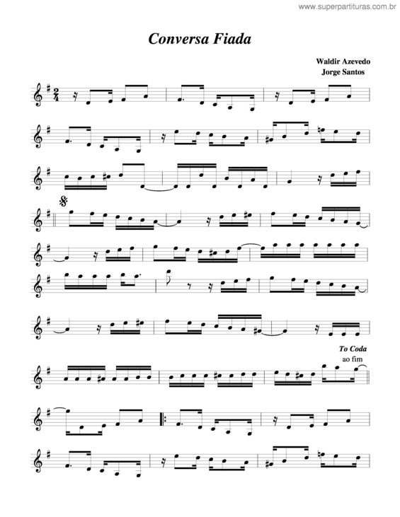 Partitura da música Conversa Fiada