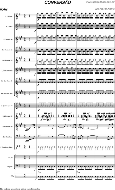 Partitura da música Conversão - 5 HC