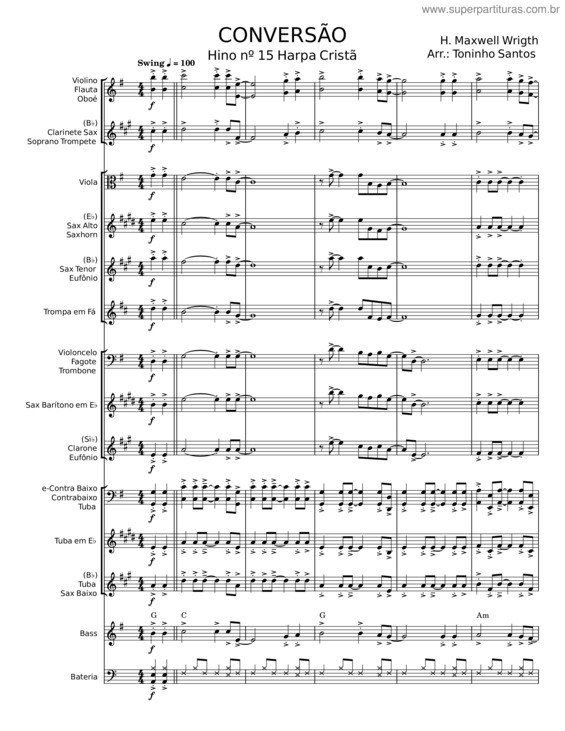 Partitura da música Conversão – H. Maxwell Wrigth