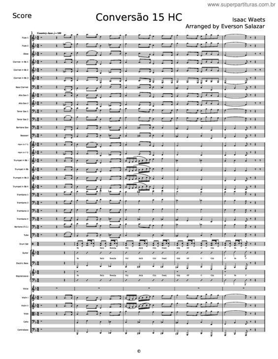 Partitura da música Conversão 15 H.C. – Isaac Waets