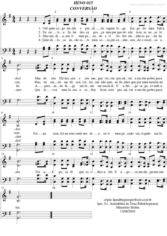 Partitura da música Conversão v.3