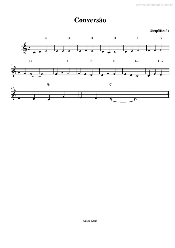 Partitura da música Conversão