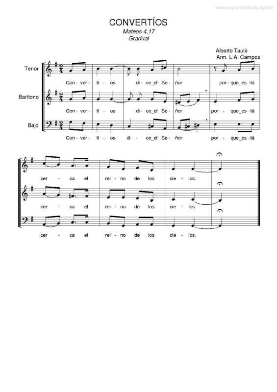 Partitura da música Convertíos