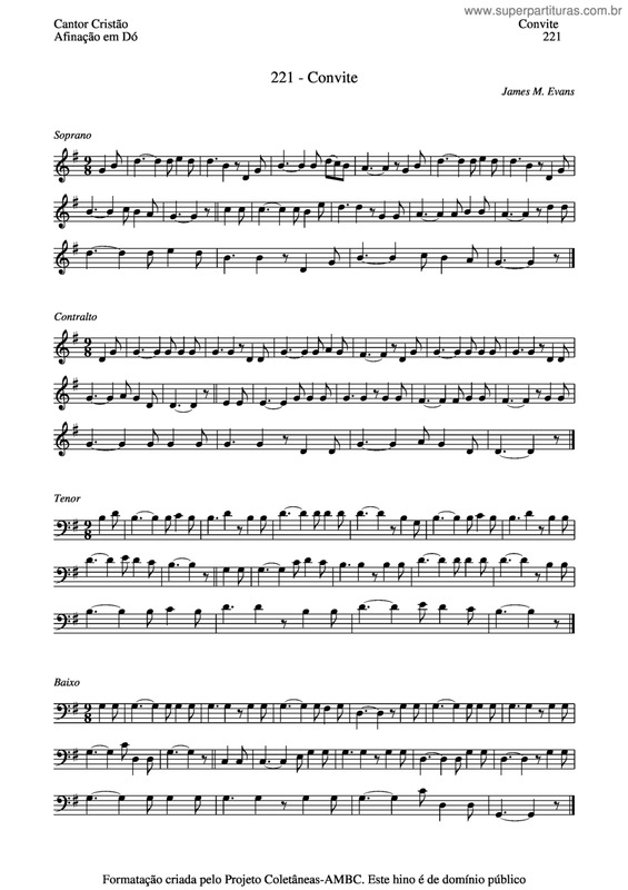 Partitura da música Convite v.2