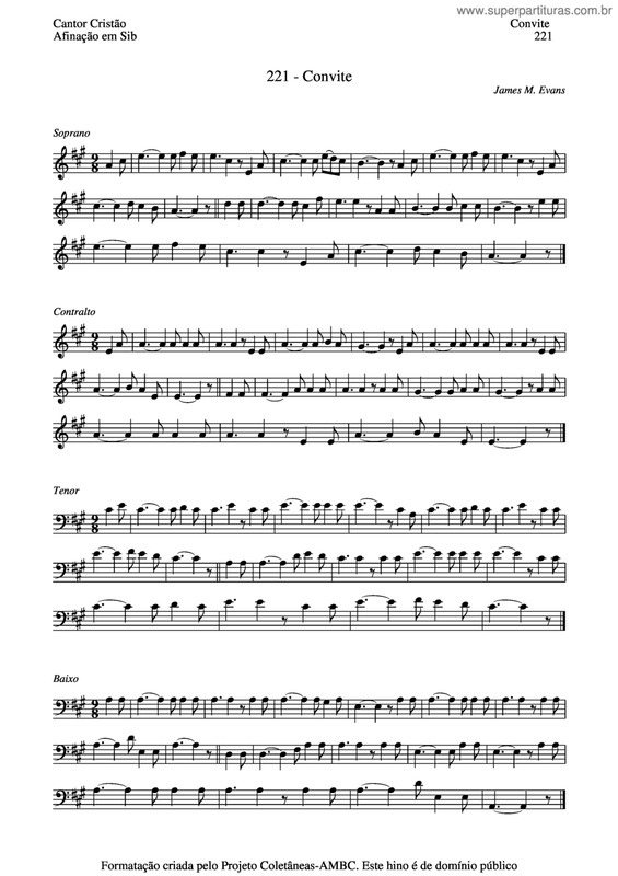 Partitura da música Convite v.3