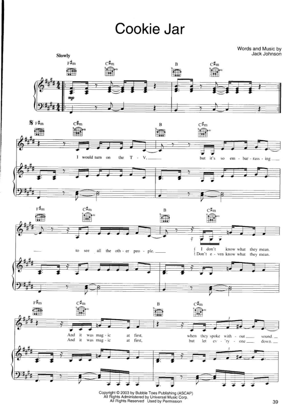 Partitura da música Cookie Jar