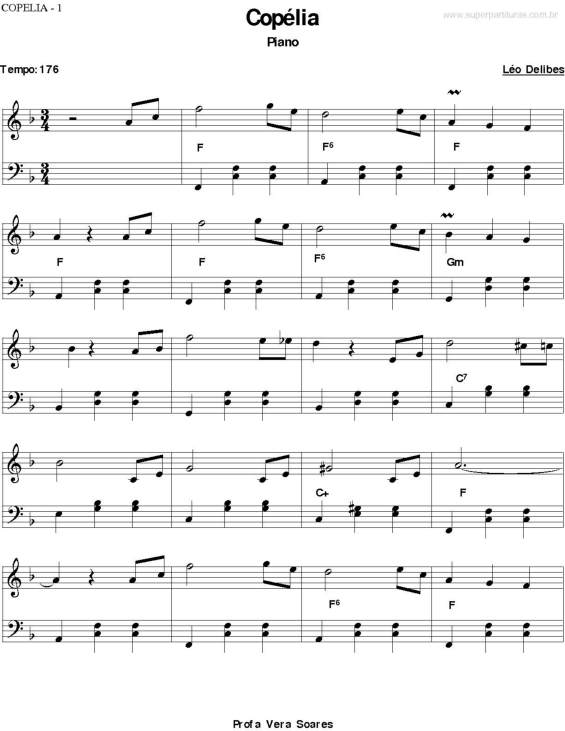 Partitura da música Copélia v.3