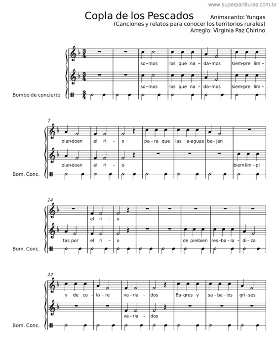 Partitura da música Copla De Los Pescados